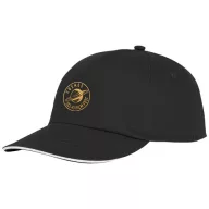  Styx 5 panel sandwich cap, Unisex, 100% Cotton twill,  solid black