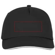   Styx 5 panel sandwich cap, Unisex, 100% Cotton twill,  solid black