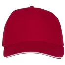 Ceto 5 panel sandwich cap, Unisex, 100% Cotton twill, Red