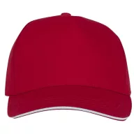 Ceto 5 panel sandwich cap, Unisex, 100% Cotton twill, Red