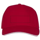 Ceto 5 panel sandwich cap, Unisex, 100% Cotton twill, Red