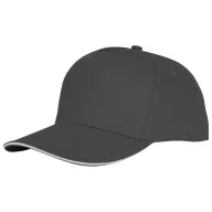   Ceto 5 panel sandwich cap, Unisex, 100% Cotton twill, Storm Grey
