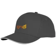   Ceto 5 panel sandwich cap, Unisex, 100% Cotton twill, Storm Grey