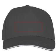   Ceto 5 panel sandwich cap, Unisex, 100% Cotton twill, Storm Grey