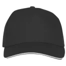 Ceto 5 panel sandwich cap, Unisex, 100% Cotton twill,  solid black