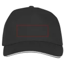Ceto 5 panel sandwich cap, Unisex, 100% Cotton twill,  solid black