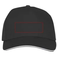   Ceto 5 panel sandwich cap, Unisex, 100% Cotton twill,  solid black