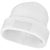 Boreas beanie with patch, Unisex, Single layer beanie with double folded edge 1x1 Rib knit of 100% Acrylic Patch of 100% Polyester, White