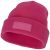 Boreas beanie with patch, Unisex, Single layer beanie with double folded edge 1x1 Rib knit of 100% Acrylic Patch of 100% Polyester, Magenta