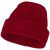 Boreas beanie with patch, Unisex, Single layer beanie with double folded edge 1x1 Rib knit of 100% Acrylic Patch of 100% Polyester, Red