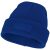 Boreas beanie with patch, Unisex, Single layer beanie with double folded edge 1x1 Rib knit of 100% Acrylic Patch of 100% Polyester, Blue