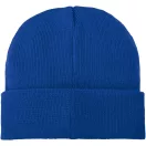 Boreas beanie with patch, Unisex, Single layer beanie with double folded edge 1x1 Rib knit of 100% Acrylic Patch of 100% Polyester, Blue