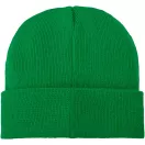 Boreas beanie with patch, Unisex, Single layer beanie with double folded edge 1x1 Rib knit of 100% Acrylic Patch of 100% Polyester, Fern green  