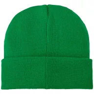   Boreas beanie with patch, Unisex, Single layer beanie with double folded edge 1x1 Rib knit of 100% Acrylic Patch of 100% Polyester, Fern green  