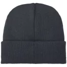 Boreas beanie with patch, Unisex, Single layer beanie with double folded edge 1x1 Rib knit of 100% Acrylic Patch of 100% Polyester, Storm Grey