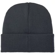   Boreas beanie with patch, Unisex, Single layer beanie with double folded edge 1x1 Rib knit of 100% Acrylic Patch of 100% Polyester, Storm Grey