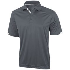   Kiso short sleeve men's cool fit polo, Male, Textured knit of 100% micro Polyester with Cool Fit finish, steel grey , L