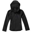 Langley softshell ladies jacket, Female, Woven fabric of 90% Polyester and 10% Elastane bonded with 100% Polyester micro fleece, solid black, XS