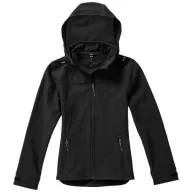   Langley softshell ladies jacket, Female, Woven fabric of 90% Polyester and 10% Elastane bonded with 100% Polyester micro fleece, solid black, L