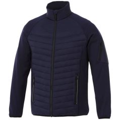   Banff hybrid insulated jacket, Male, 100% Nylon with dull Cire coating, 380T woven, water repellent and down proof Contrast fabric: 94% Polyester, 6% Elastane with water repellent finish, Navy, XS