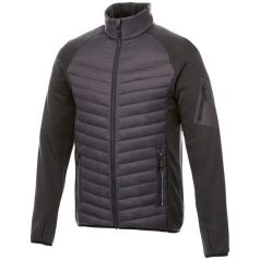   Banff men's hybrid insulated jacket, Male, 100% Nylon dull cire 380T woven, water repellent and downproof Contrast fabric: 94% Polyester, 6% Elastane with water repellent finish, Storm Grey, XL