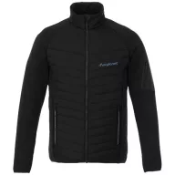   Banff hybrid insulated jacket, Male, 100% Nylon with dull Cire coating, 380T woven, water repellent and down proof Contrast fabric: 94% Polyester, 6% Elastane with water repellent finish, solid black, M
