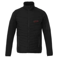   Banff hybrid insulated jacket, Male, 100% Nylon with dull Cire coating, 380T woven, water repellent and down proof Contrast fabric: 94% Polyester, 6% Elastane with water repellent finish, solid black, M