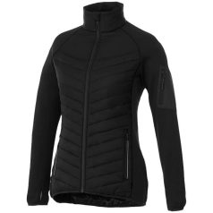   Banff hybrid insulated ladies jacket, Female, 100% Nylon with dull Cire coating 380T woven, water repellent and down proof Contrast fabric: 94% Polyester, 6% Elastane with water repellent finish, solid black, XL