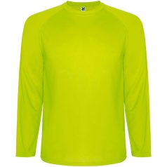   Tricou cu maneca lunga, la baza gatului, Sport, Copii, Roly, 2410E20546, Poliester, Galben fluor