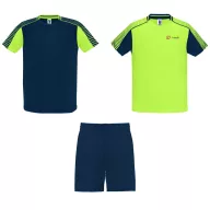  Set 2 tricouri si pantaloni scurti, Copii, Roly, 2601E10326, Poliester, Verde Fluor