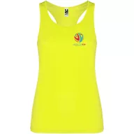   Tricou cu maneca scurta, la baza gatului, Sport, Femei, Roly, 2410E20847, Poliester, Galben fluor