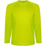   Tricou cu maneca lunga, la baza gatului, Sport, Barbati, Roly, 2410E20548, Poliester, Galben fluor