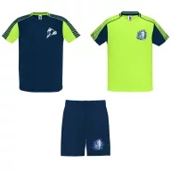   Set 2 tricouri si pantaloni scurti, Barbati, Roly, 2601E10336, Poliester, Verde Fluor