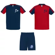   Set 2 tricouri si pantaloni scurti, Barbati, Roly, 2601E10333, Poliester, Rosu