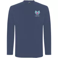   Tricou la baza gatului, Barbati, maneca lunga, Roly, 2401E12272, Bumbac, Albastru denim, Marimi variate