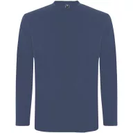   Tricou la baza gatului, Barbati, maneca lunga, Roly, 2401E12274, Bumbac, Albastru denim, Marimi variate