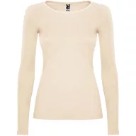   Tricou cu maneca lunga, la baza gatului, Casual, Femei, Roly, 2410E19029, Bumbac, Portocaliu sand