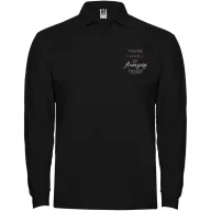  Tricou Polo cu maneca lunga, Barbati, Roly, 2601E10252, Bumbac, Negru