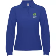   Tricou Polo cu maneca lunga, Femei, Roly, 2601E10255, Bumbac, Albastru Royal