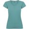 Tricou cu maneca scurta, la baza gatului, Casual, Femei, Roly, 2410E21302, Bumbac, Albastru dusty