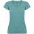 Tricou cu maneca scurta, la baza gatului, Casual, Femei, Roly, 2410E21303, Bumbac, Albastru dusty