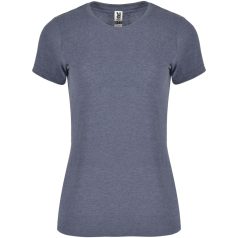   Tricou cu maneca scurta, la baza gatului, Casual, Femei, Roly, 2410E19032, Poliester, Albastru heather denim
