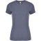 Tricou cu maneca scurta, la baza gatului, Casual, Femei, Roly, 2410E19032, Poliester, Albastru heather denim