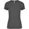 Tricou la baza gatului cu maneca scurta, Femei, Roly, 2601E10281, Bumbac, Poliester, Negru Heather