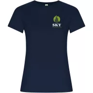   Tricou la baza gatului, Dama, maneca scurta, Roly, 2401E12320, Bumbac, Albastru navy, Marimi variate