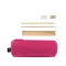 Set penar multifunctional cu accesorii birou, Everestus, 2601E13626, Ø70x210 mm, Poliester, Roz