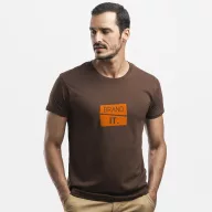   LUANDA. Men's t-shirt, Male, Jersey 100% cotton: 150 g/m². Colour 56: 90% cotton/10% viscose, Dark brown, M