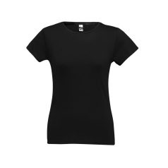   SOFIA. Women's t-shirt, Female, Jersey 100% cotton: 150 g/m². Colour 56: 90% cotton/10% viscose, Black, M
