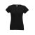 SOFIA. Women's t-shirt, Female, Jersey 100% cotton: 150 g/m². Colour 56: 90% cotton/10% viscose, Black, S