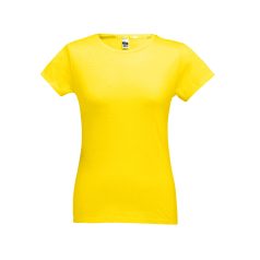   SOFIA. Women's t-shirt, Female, Jersey 100% cotton: 150 g/m². Colour 56: 90% cotton/10% viscose, Yellow, M